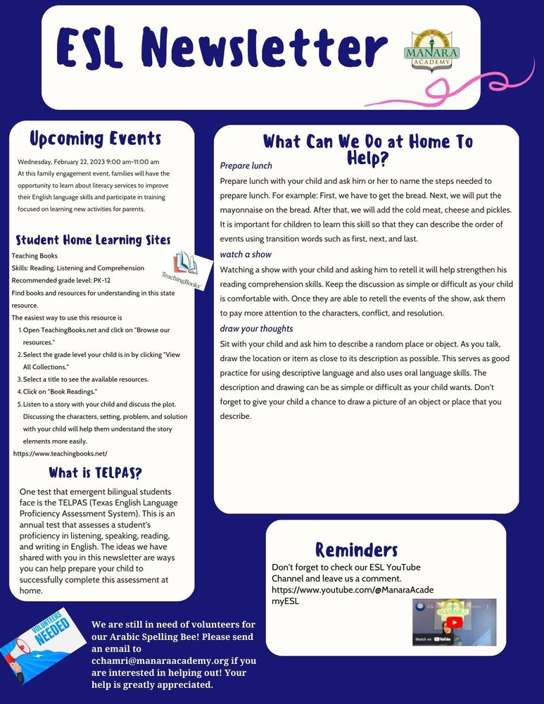 ESL Newsletter: January
