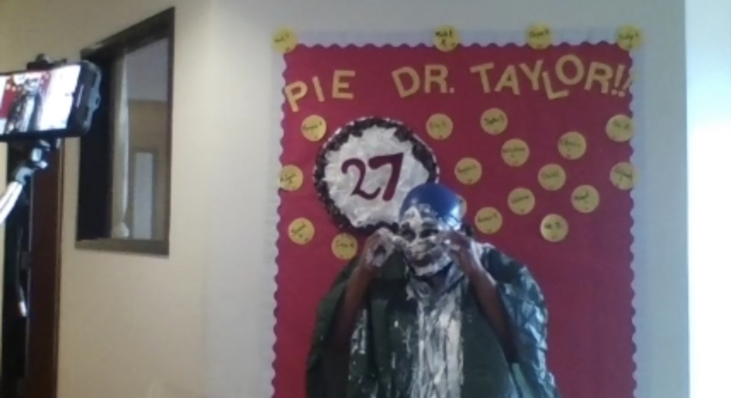 principal pie in the face