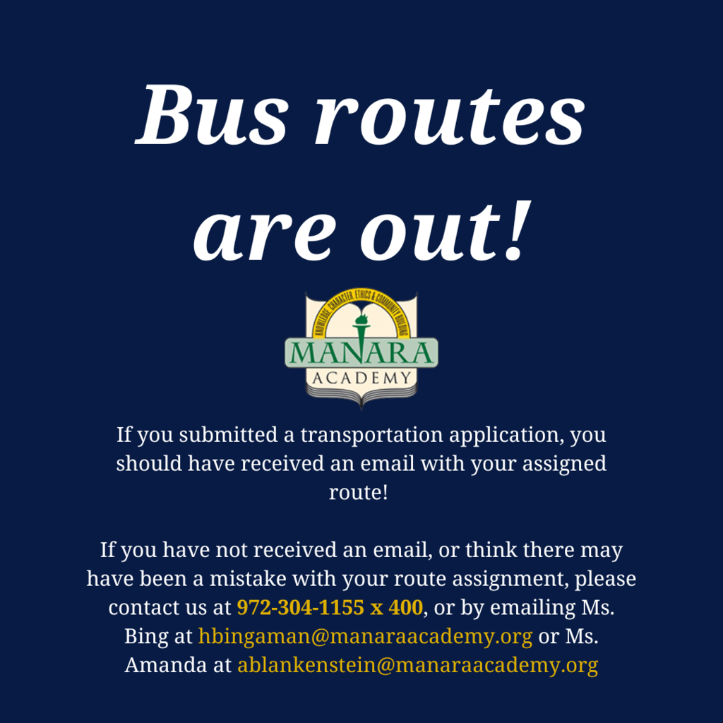 Graphic announcing disbursement of bus route information