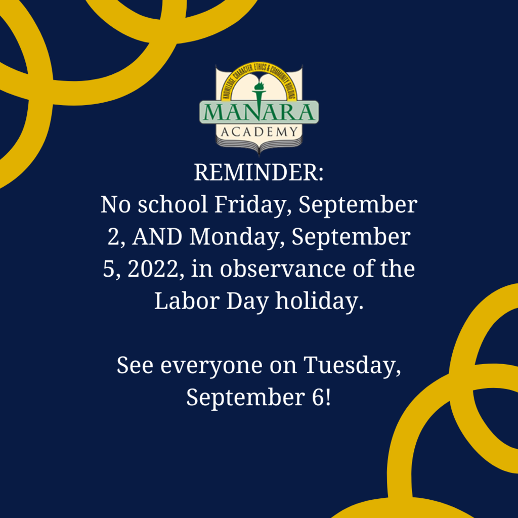 No school 9/2 and 9/5 for Labor Day