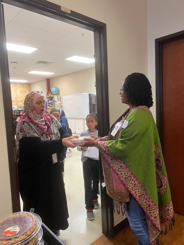 pies handed to teachers